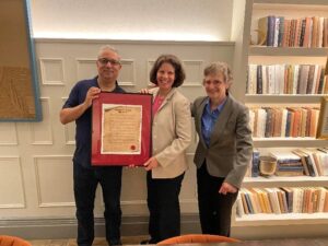 VICE PRESIDENT ELYSE WASCH RECEIVES RECOGNITION FOR WORK ON LIBRARY POLICY